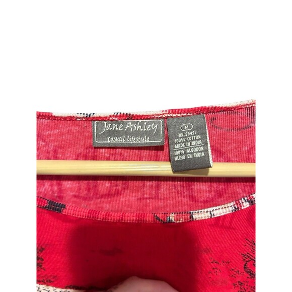 Vintage Jane Ashley Red Top Women’s Medium – 90s Y2K Style, 3/4 Sleeve Blouse - Picture 6 of 6